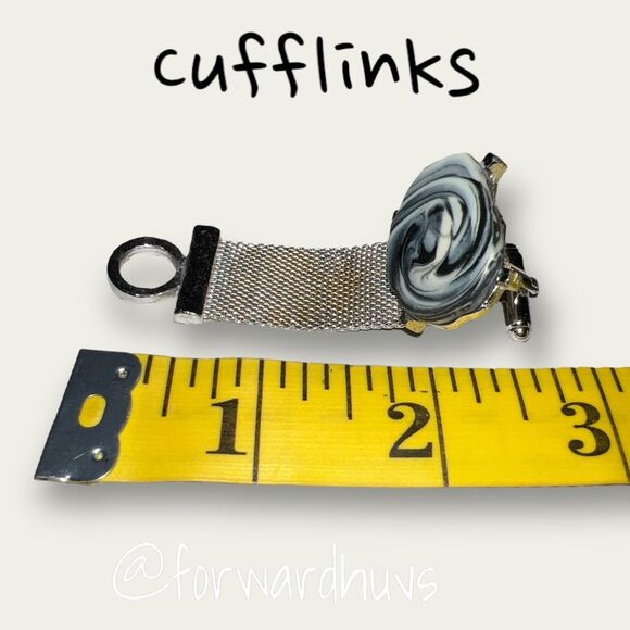 Vintage Mesh Wrap Around Cufflinks Cuff Link - Picture 5 of 6